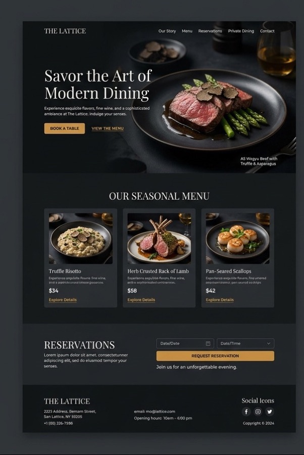 Restoran web sitesi tasarımı